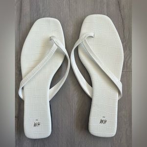 H&M Crocodile White Sandals